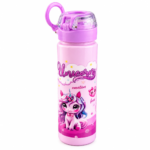 Cute Pink Unicorn Kids Stainless Steel Water Bottle with Leak-Proof Lid & Carrying Ring Handle – BPA-Free School Travel Flask
