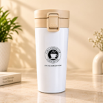 Stainless Steel Insulated Coffee Mug with Push-Lock Lid – Spill-Resistant Travel Tumbler for Hot & Cold Drinks